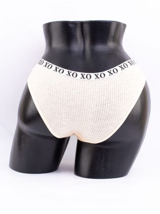 Слипы в рубчик с эластичным поясом и надписью "XO" - фото 3