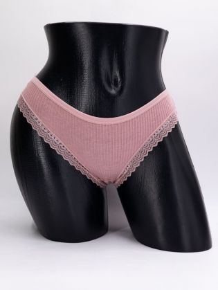 Слипы в рубчик с кружевом - фото 1