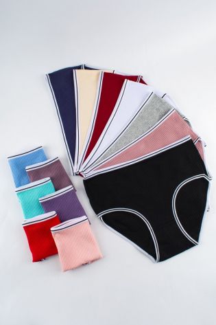 Слипы в рубчик с белым поясом и черной полоской  - фото 2