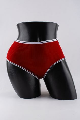 Слипы в рубчик с белым поясом и черной полоской  - фото 1