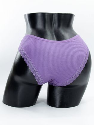 Слипы в рубчик с кружевом - фото 3