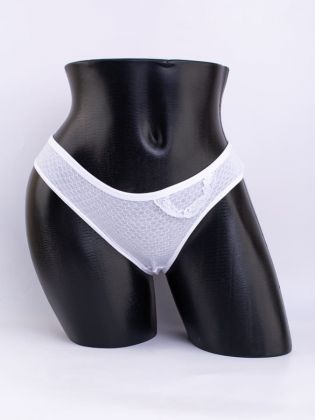 Слипы вафельные с кружевной вставкой - фото 1