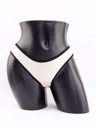 Слипы в рубчик с черной полоской - фото 1