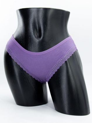 Слипы в рубчик с кружевом - фото 1