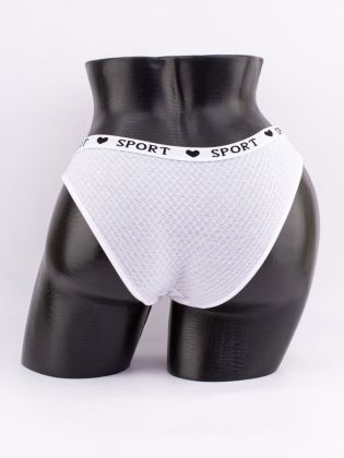 Слипы вафельные с белым поясом с надписью "sport" - фото 3