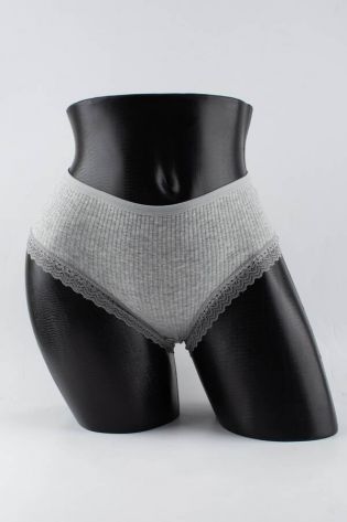 Слипы в рубчик с кружевом - фото 1