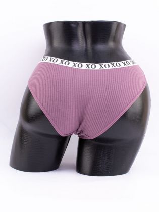 Слипы в рубчик с эластичным поясом и надписью "XO" - фото 3