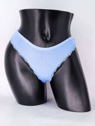 Стринги в рубчик с бахромой - фото 1