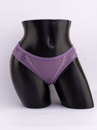 Слипы в рубчик с кружевом №2 - фото 1