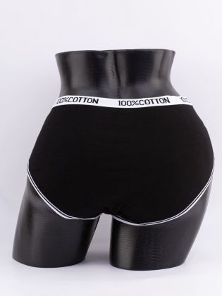 Слипы с принтом "сердечки" и эластичным поясом с надписью "100% COTTON" - фото 3