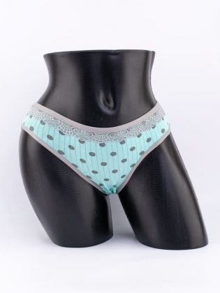 Слипы в крупный горошек с кружевом - фото 1