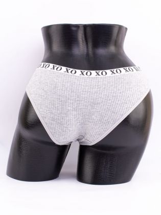 Слипы в рубчик с эластичным поясом и надписью "XO" - фото 3