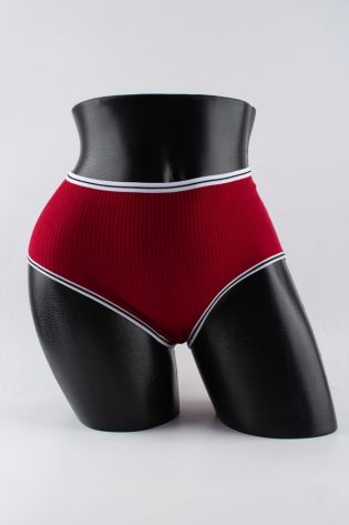 Слипы в рубчик с белым поясом и черной полоской  - фото 1