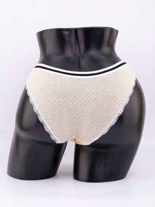 Слипы вафельные с эластичным поясом и кружевной окантовкой  - фото 3