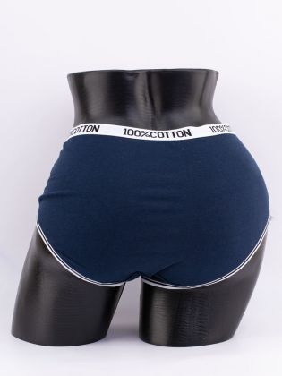 Слипы с принтом "сердечки" и эластичным поясом с надписью "100% COTTON" - фото 3