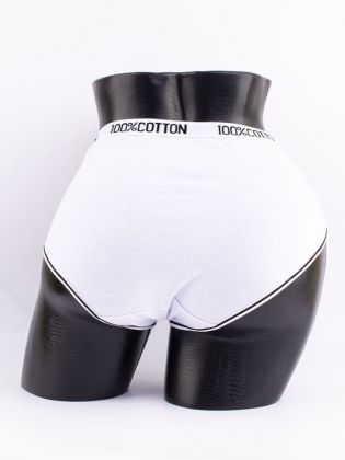 Слипы с цветочным принтом и эластичным поясом с надписью "100% COTTON" - фото 3