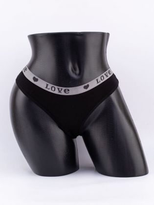 Стринги с эластичным поясом с надписью "love" - фото 1