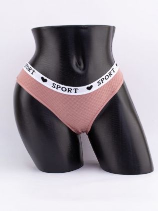 Слипы вафельные с белым поясом с надписью "sport" - фото 1