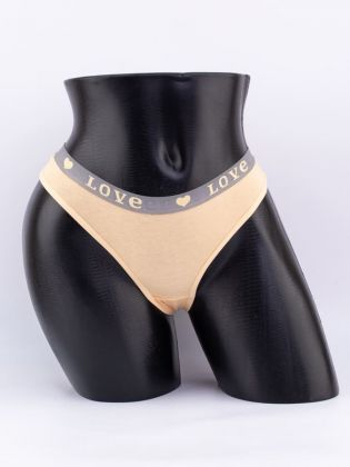 Стринги с эластичным поясом с надписью "love" - фото 1